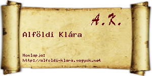 Alföldi Klára névjegykártya
